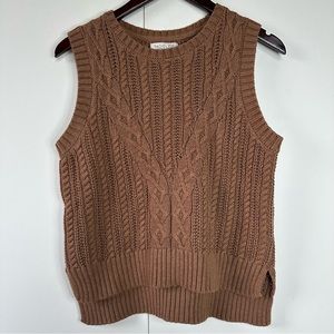 Rachel Zoe Brown Cable Knit Vest
